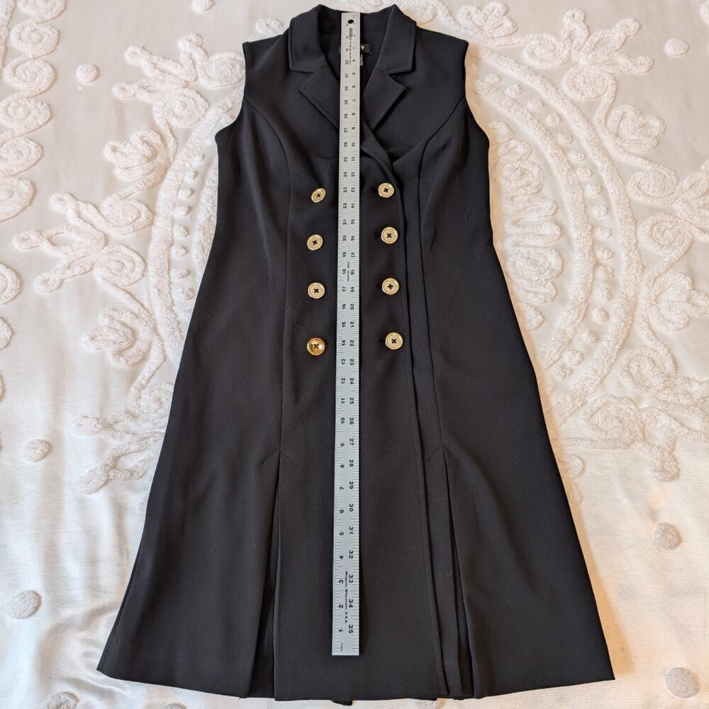 DKNY double-breasted mini dress 4 sleeveless blazer gold buttons EUC Y2K - Picture 6 of 10